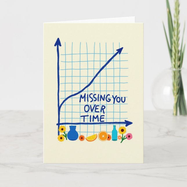 Carte Missing You Over Time Graph Card (Devant)