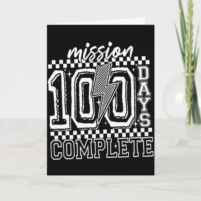 Carte Mission 100 jours compte à rebours en classe (Devant)