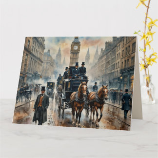 Carte Misty London Street 1800s Note