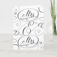 Mme et Mme Lesbian Mariage Félicitations Card