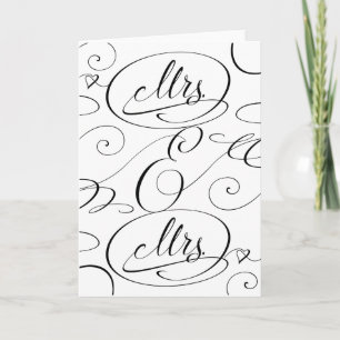 Carte Mme et Mme Lesbian Mariage Félicitations Card