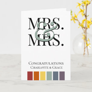 Carte Mme et Mme Rainbow Gay Mariage Félicitations