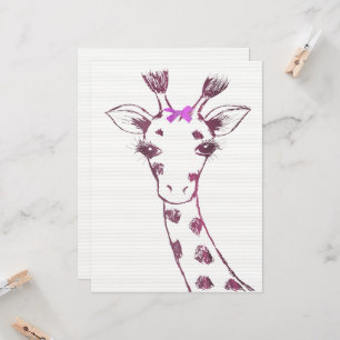 Carte Mme Giraffe Cute Sarcastic Design