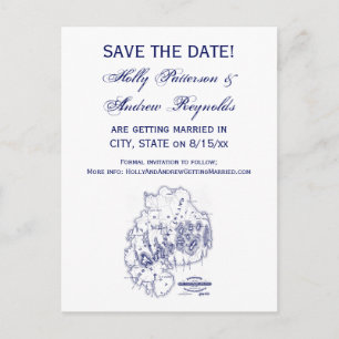 Carte MN de l'île du désert vintage Stylisé bleu