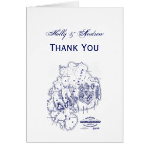 Carte MN de l'île du désert vintage Stylisé bleu