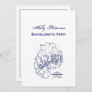 Carte MN de l'île du désert vintage Stylisé bleu