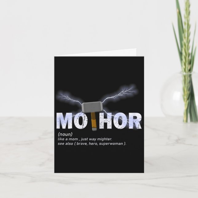 Carte Mo-thor comme maman façon plus puissant drôle fête (Devant)