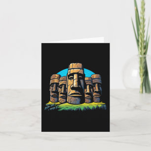 Carte Moai Heads Pâques Ile de Pâques Jour de Pâques Mig