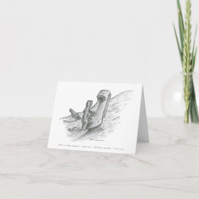 Carte Moai, île de Pâques, Chili (Devant)