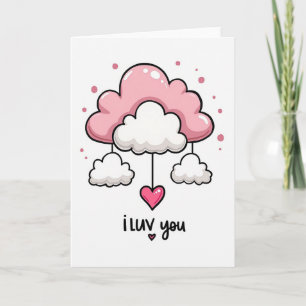 Carte mobile nuage Je T'aime