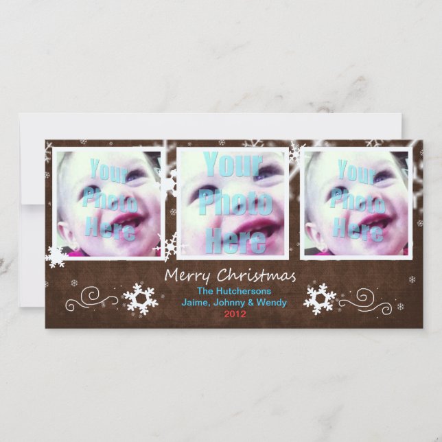 Carte Mocha 3 Fenêtres pour fêtes - (Devant)