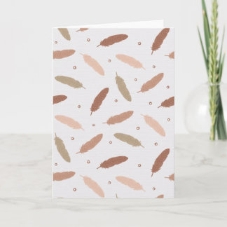 Carte Mocha Mousse Feathers Greeting Card