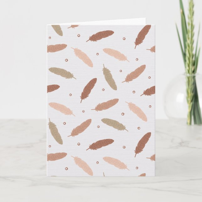 Carte Mocha Mousse Feathers Greeting Card (Devant)