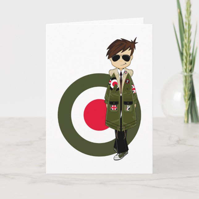 Carte Mod frais dans la parka et des lunettes de soleil (Devant)