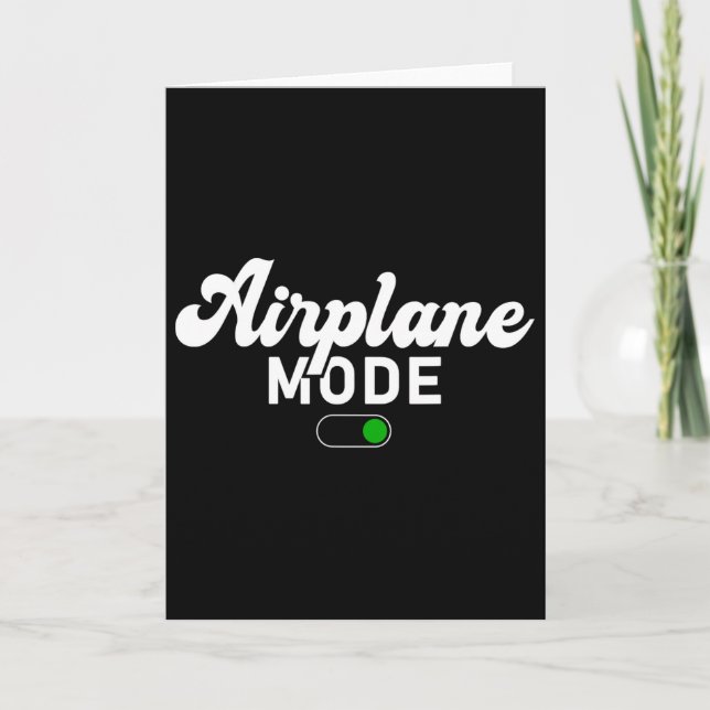 Carte Mode Avion Activé Vacances D'été Drôle  (Devant)