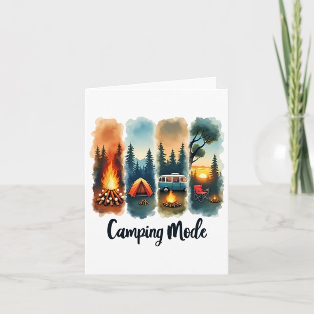 Carte Mode Camping Tente Van Sunset Serenity (Devant)