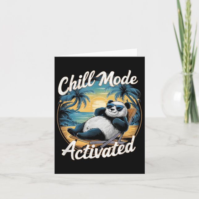 Carte Mode Chill Activé Funny Panda Chilling Dans Le S (Devant)