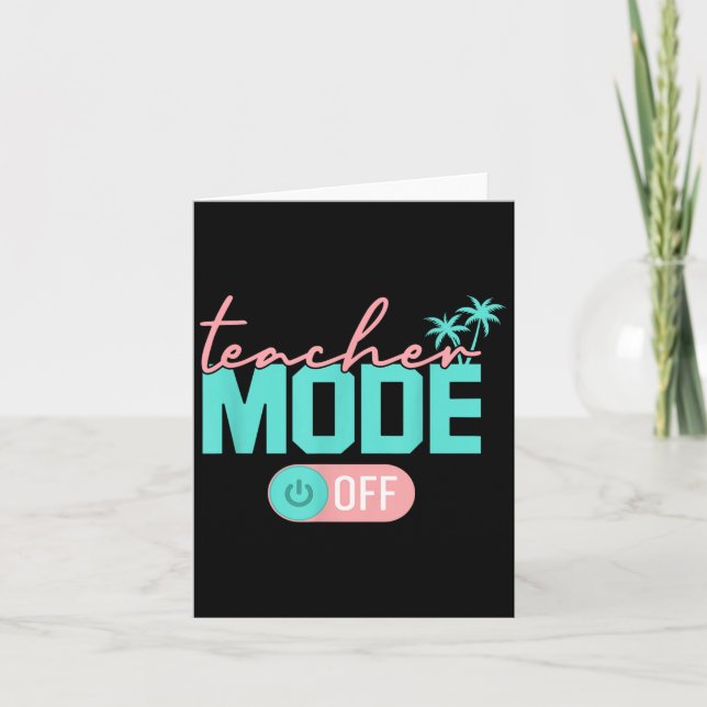 Carte Mode Enseignant Désactivé Dernier Jour D'école Été (Devant)