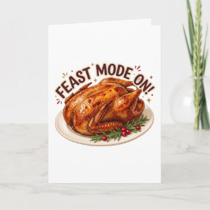 Carte Mode Festif Activé Drôle de Dinde de Thanksgiving
