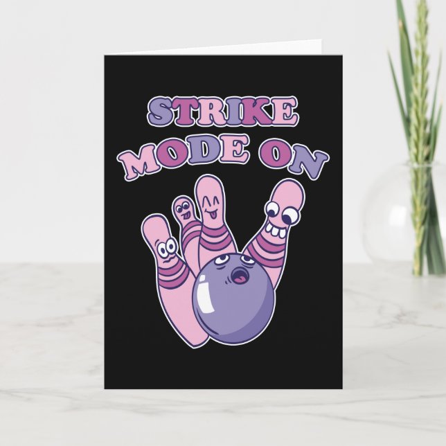 Carte Mode Frappe Cadeau pour Joueur de Quilles (Devant)