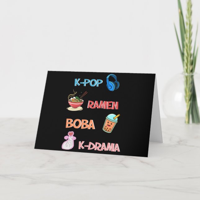 Carte Mode K-Pop pour les fans de K-Drama et K-Pop corée (Devant)