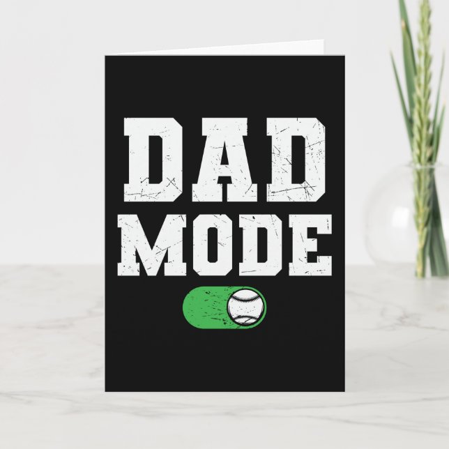 Carte Mode Papa activé | Baseball famille beau design (Devant)