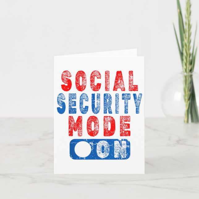 Carte Mode Sécurité Sociale Activé - Humour pour Seniors (Devant)