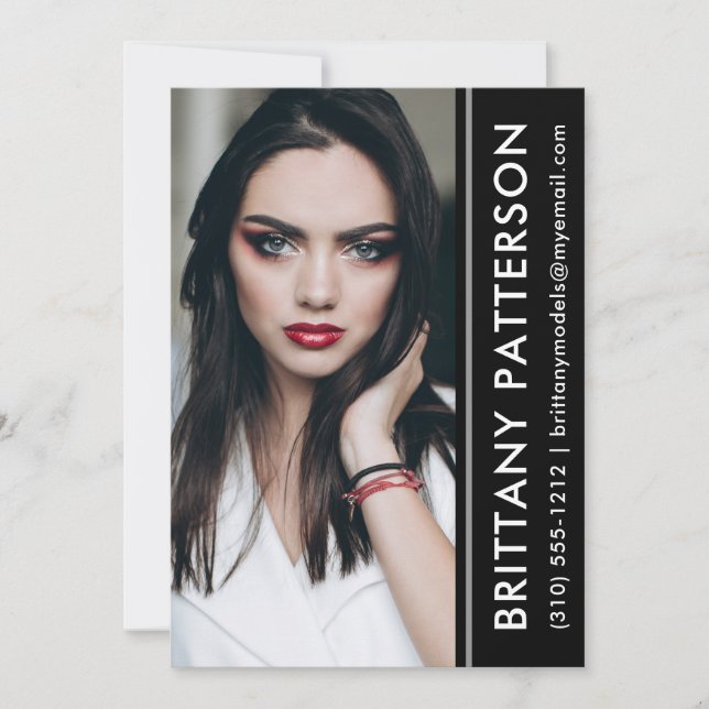 Carte modèle Actor Photo Comp 5x7 noir bande (Devant)