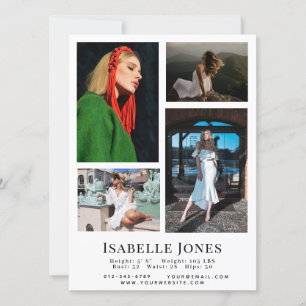 Carte modèle minimaliste blanche Acteur 4 photo Co