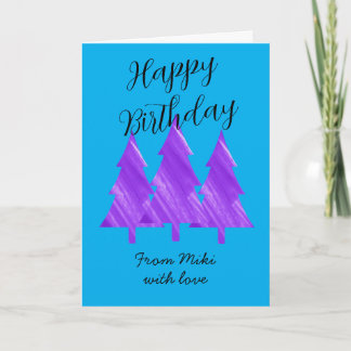 Carte Modérée Modérée Purple Arbres Personnalisé Anniver