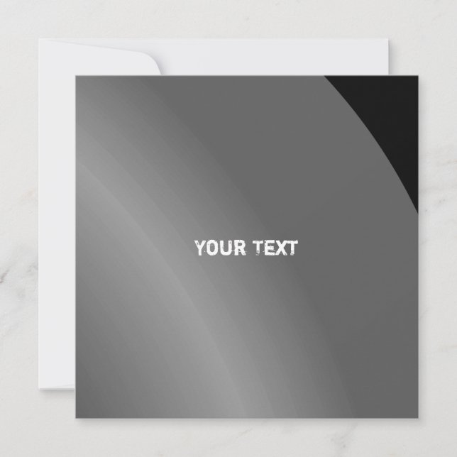 Carte Modérée Noir Moderne Ombré Qr Code (Devant)