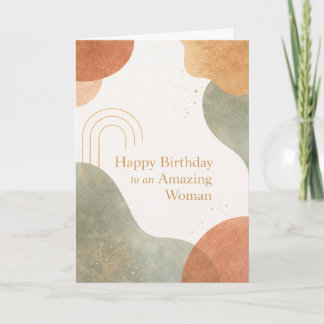 Carte Modern Abstract Organic Shapes Boho Birthday Card