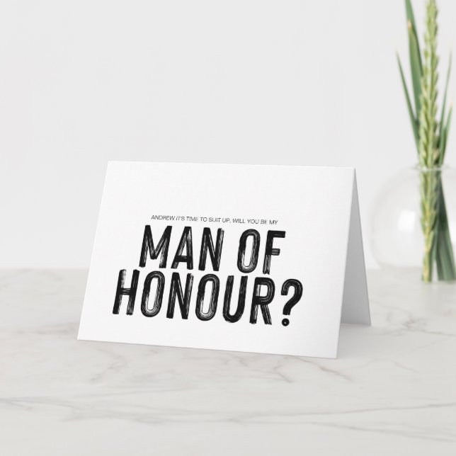 Carte Modern Be My Man of Honor Mariage (Devant)