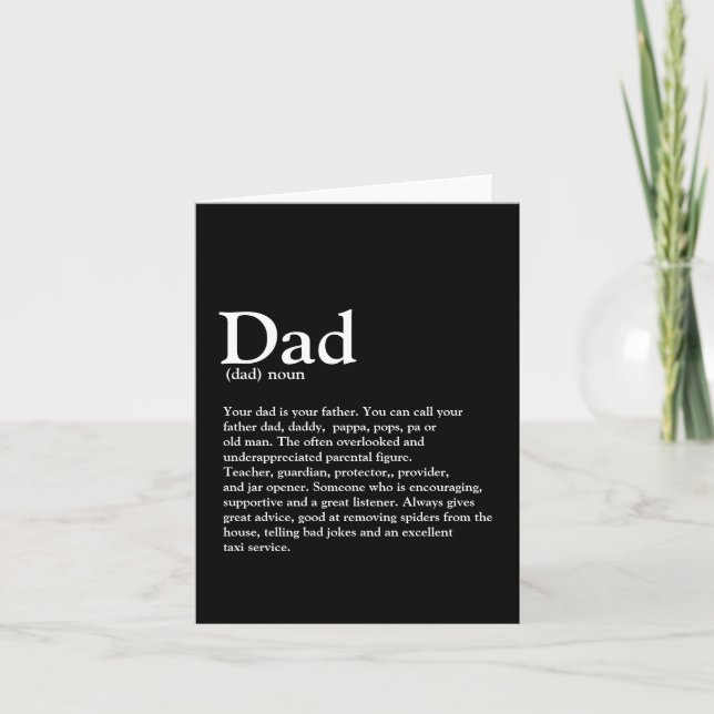 Carte Modern Birthday Dad definition trendy typography (Devant)