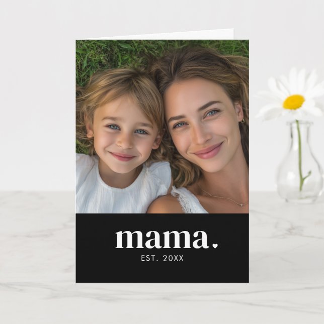 Carte Modern Bold Mama Photo (Petite plante)