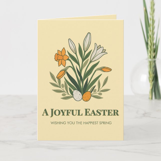 Carte Modern Botanical Easter Blessings (Devant)