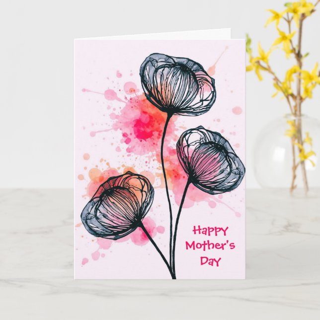 Carte Modern Botanical Illustration (Fleur jaune)