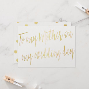 Carte Modern Chic Gold "À ma mère le jour de mon mariage