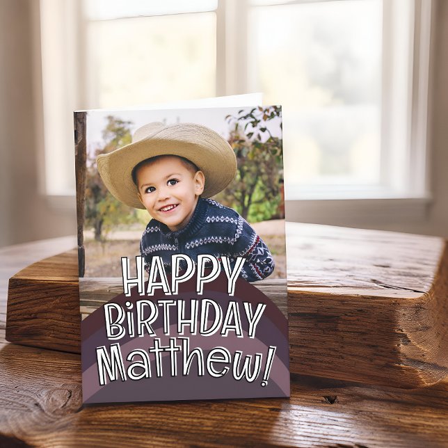 Carte Modern Cool Custom Photo Birthday Greeting (Créateur téléchargé)