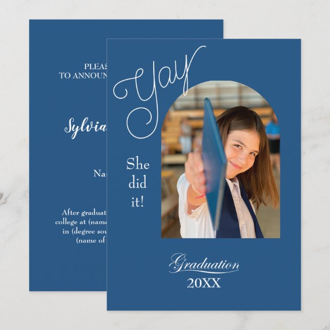 Carte Modern High School Graduation Announcement - photo (Devant / Derrière)