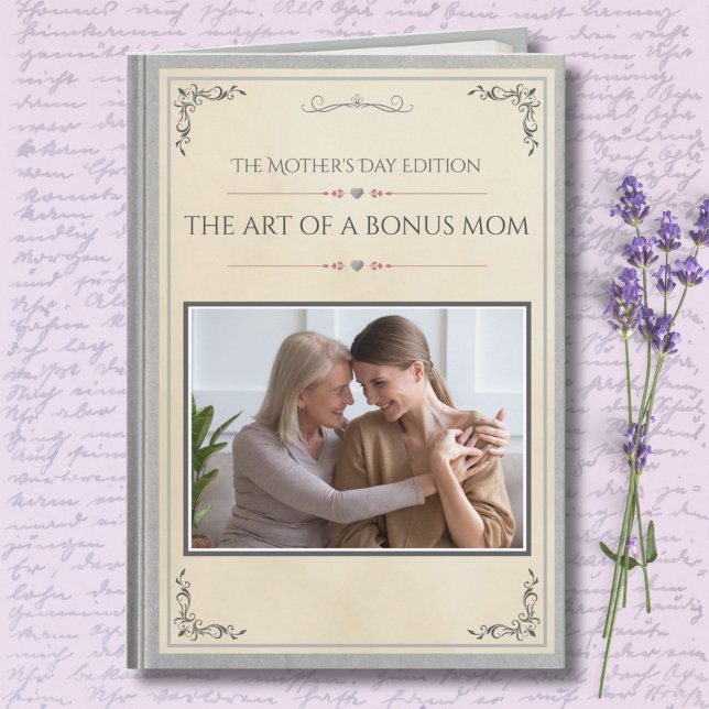 Carte Modern Luxury Stepmom Storybook Mother's Day (Premium Silver Stepmom Mother's Day Card | The Art of a Bonus Mom Modern Storybook Photo Keepsake)