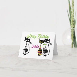 Carte Modern Mid Century Cats texte modifiable