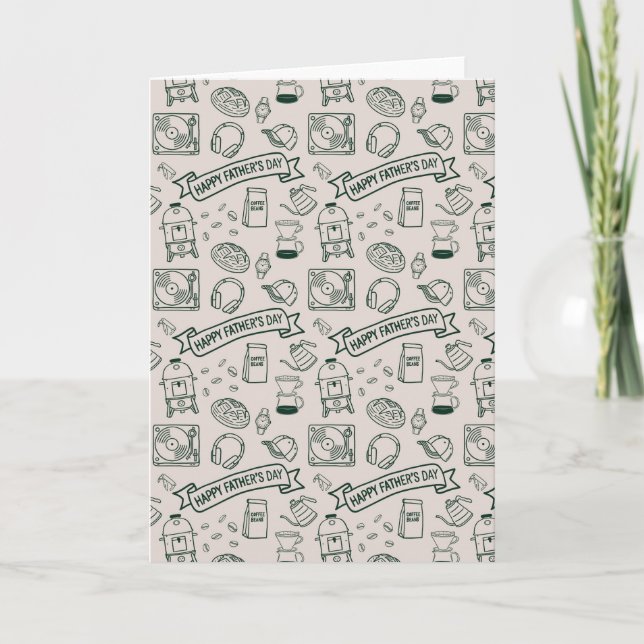 Carte Modern Millennial Dad Doodle Pattern Father's Day (Devant)