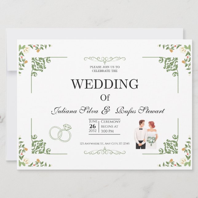 Carte Modern Minimalist Sage Green Arched  Wedding Card (Devant)