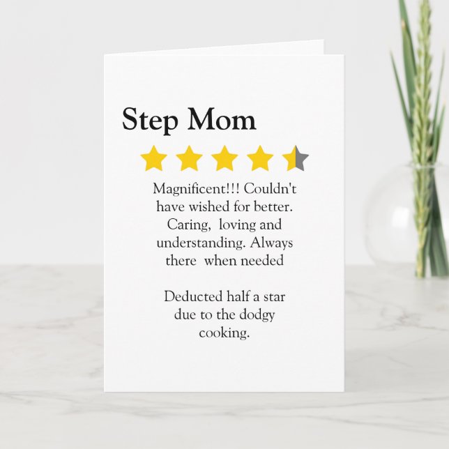 Carte Modern Mothers Day  4.5 star stepMom review, (Devant)