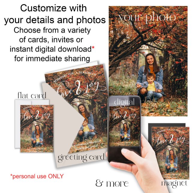 Carte Modern Photo Christmas Holiday Greeting Card (Créateur téléchargé)