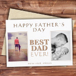 Carte Modern Photo Collage Best Dad Ever Father`s Day<br><div class="desc">Modern Photo Collage Best Dad Ever Father`s Day Card. Customizable modern Father's Day card with two photo collage. Insert two of your photos into the templates and add your name into the greeting. Make your own card for dad on Father's day or birthdays.</div>