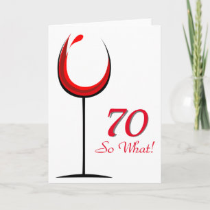 Carte Modern Red Wine Glass 70e Birthday