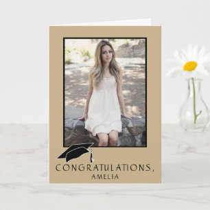 Carte Modern Simple Félicitations Graduation Photo