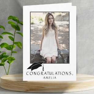 Carte Modern Simple Félicitations Graduation Photo